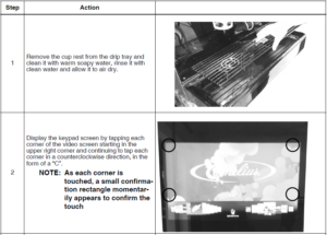 Scan of the manual showing some steps in sanitization. 
